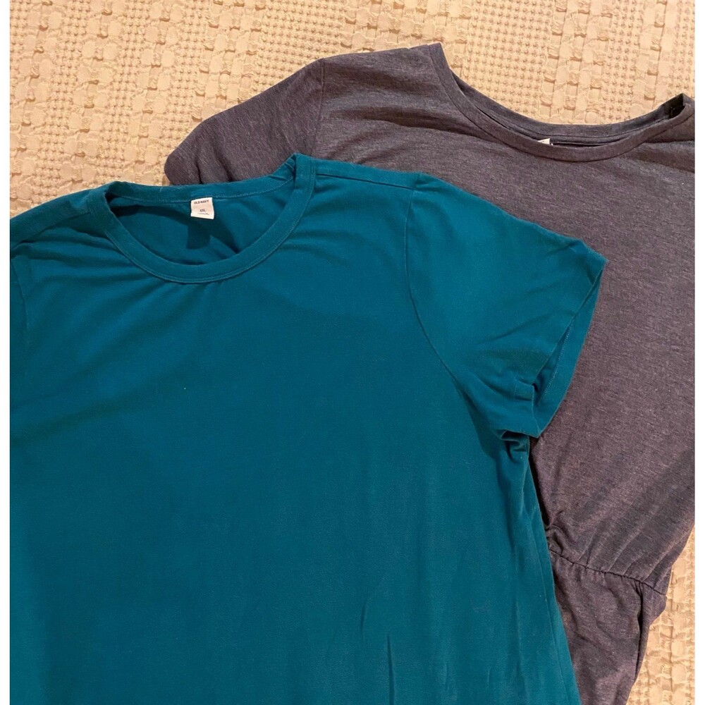 TWO‎ Old Navy Dresses Plus Size XXL Green & Gray T-Shirt Stretchy Soft Casual